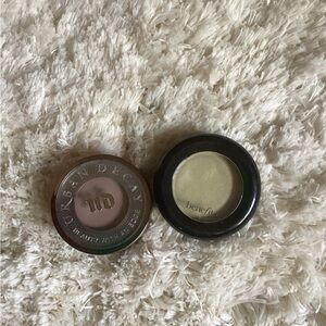 Urban Decay Eye Primer in Mauve and Benefit Eye Primer in Light Green